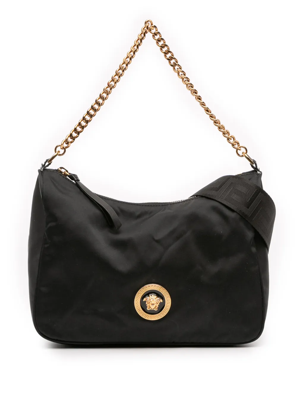 Versace Pre-Owned 2010-2025 Nylon Tribute La Medusa Chain satchel - Nero