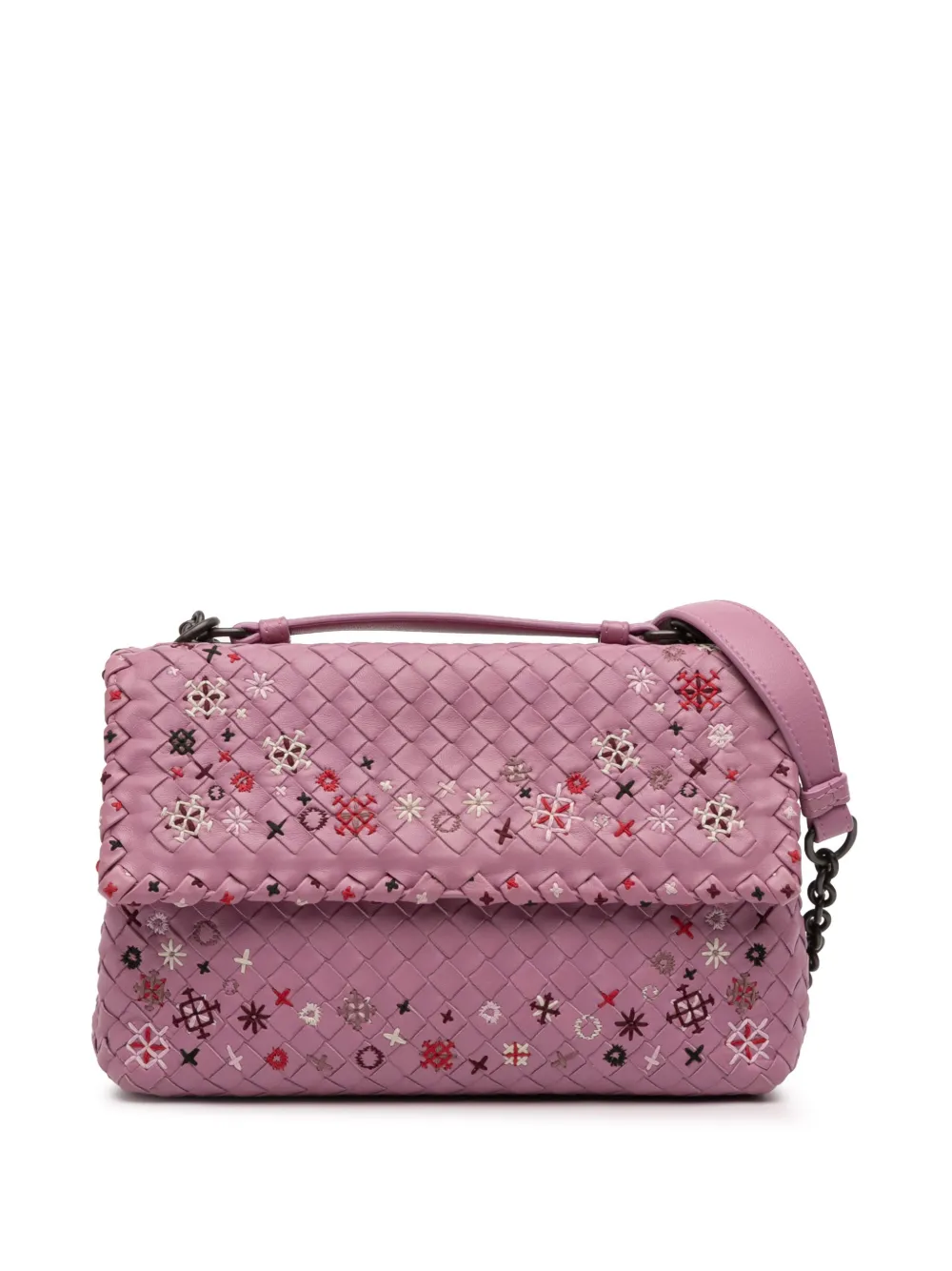 Bottega Veneta Pre-Owned 2012-2025 Small Nappa Intrecciato Embroidered Olimpia shoulder bag - Rosa