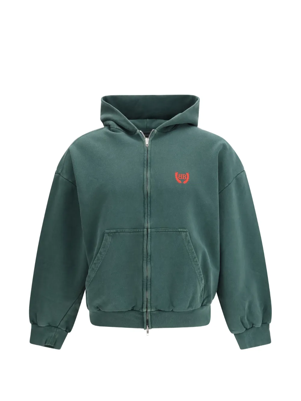 Balenciaga zip-up hooded sweater - Verde