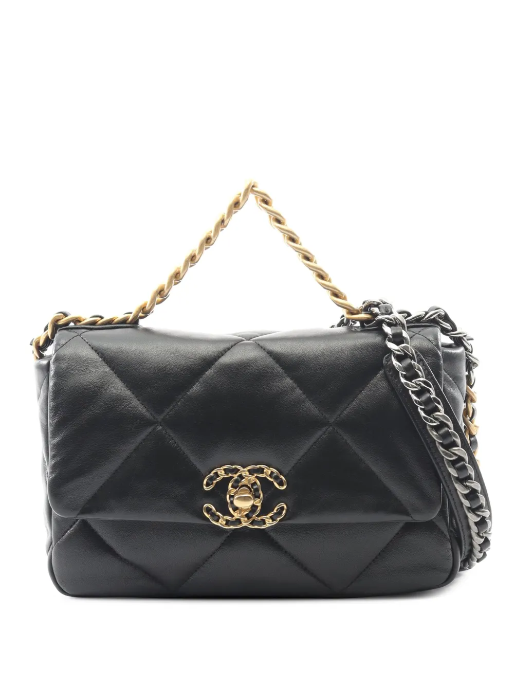 CHANEL Pre-Owned 2021-2025 Medium Lambskin 19 Flap satchel - Schwarz