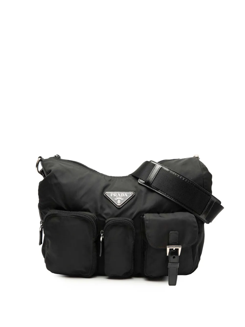 Prada Pre-Owned 2013-2025 Tessuto Triple Pocket Zip Top crossbody bag - Nero