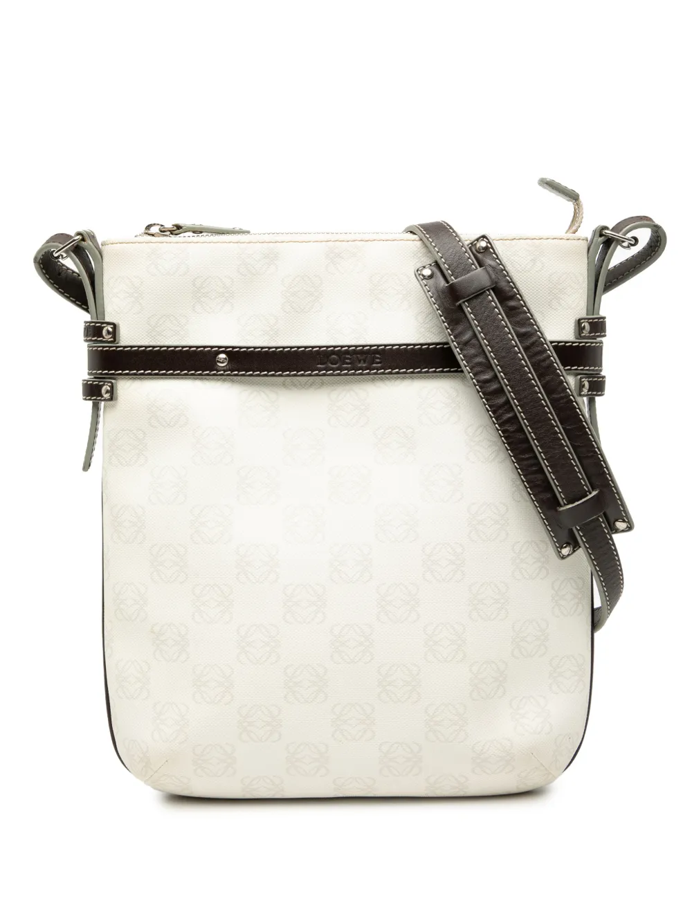 Loewe Pre-Owned 2006 Anagram Coated Canvas crossbody bag - Bianco
