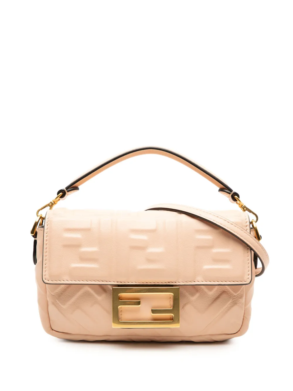 Fendi Pre-Owned Borsa a tracolla mini in pelle goffrata con motivo Zucca 2010-2025 - Rosa