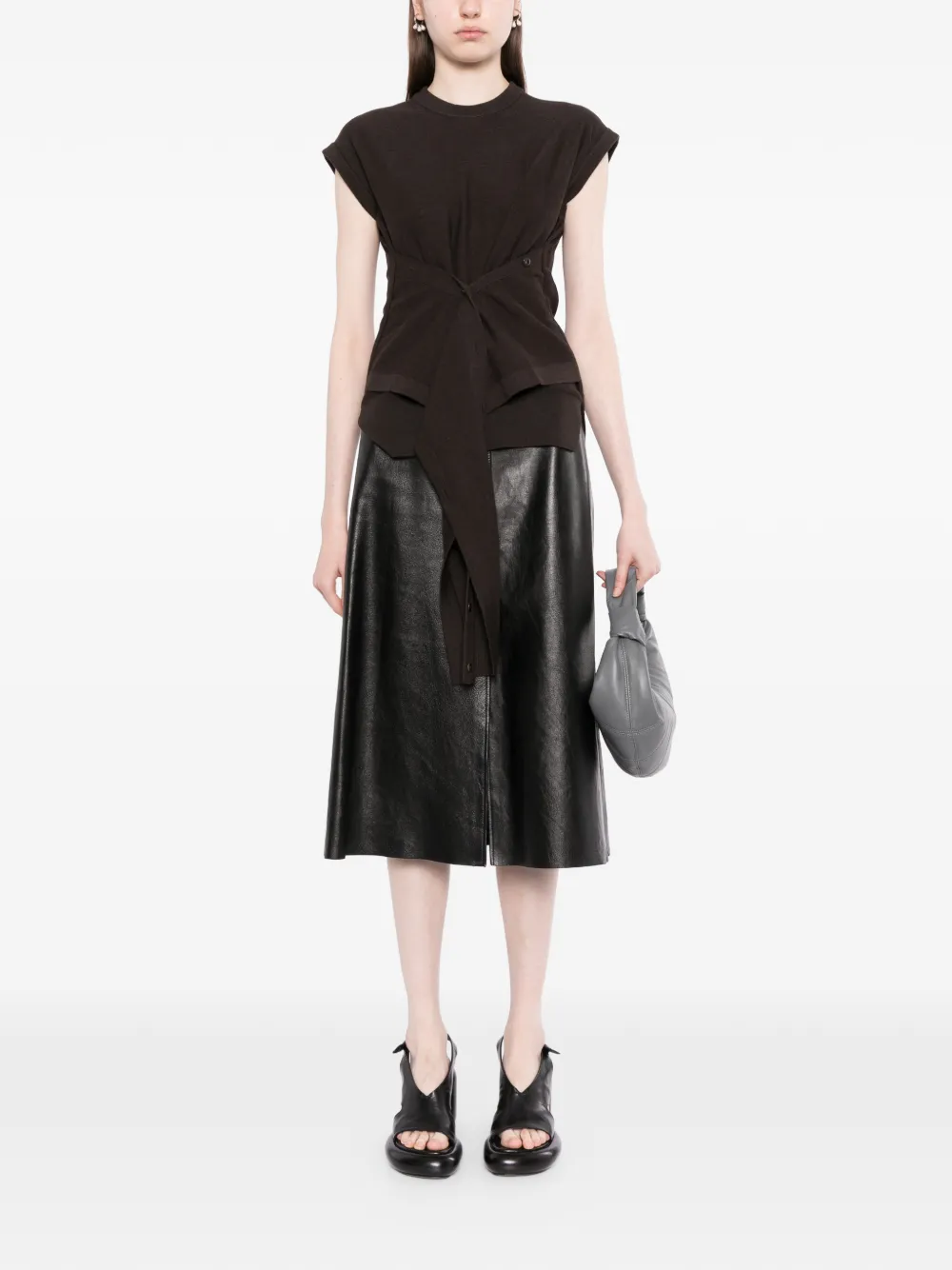 LEMAIRE Top met strikdetail Bruin