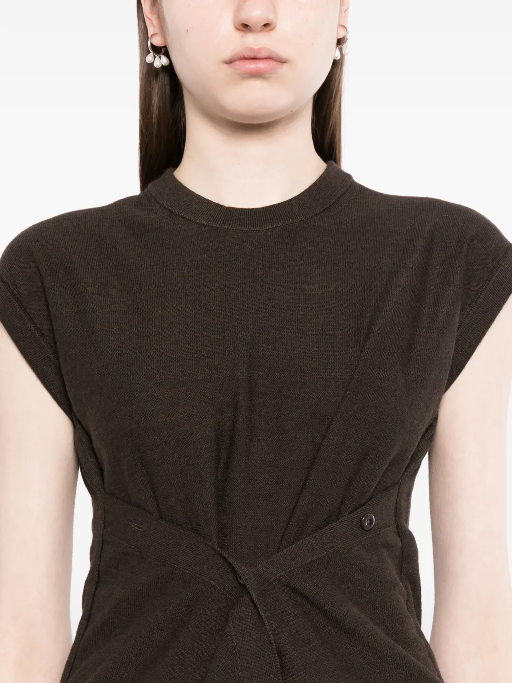 LEMAIRE Top met strikdetail Bruin