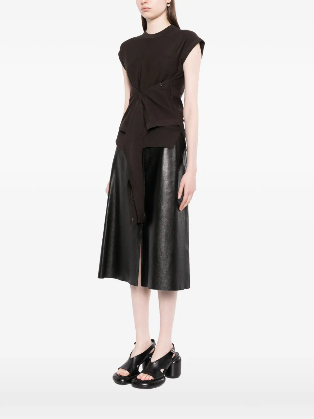 LEMAIRE Top met strikdetail Bruin