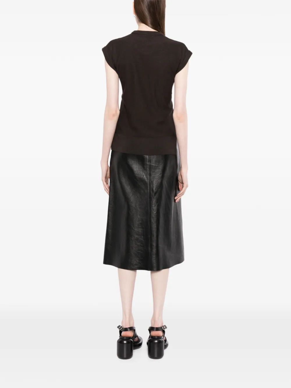LEMAIRE Top met strikdetail Bruin