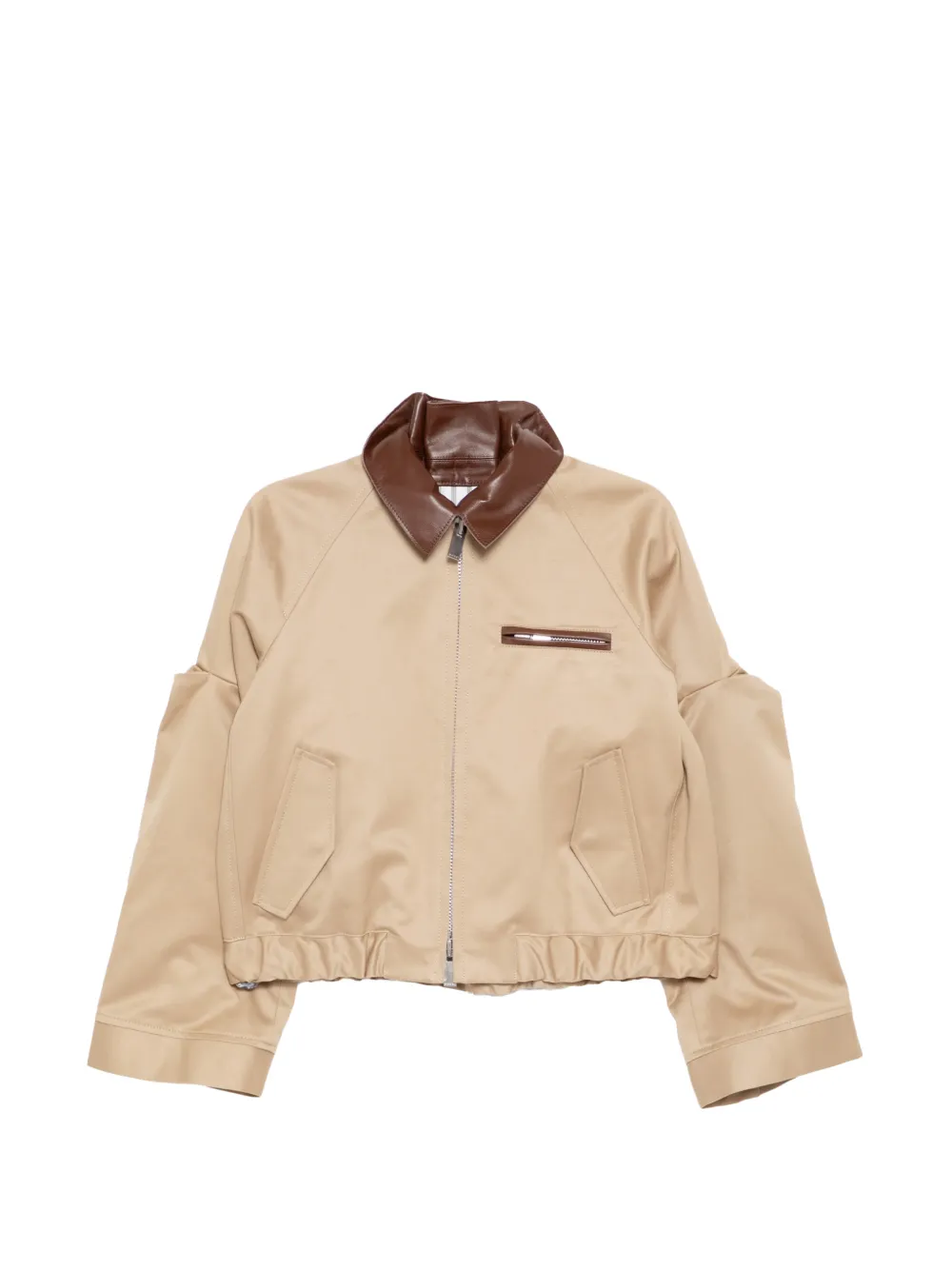 sacai cut-out collared jacket - Toni neutri