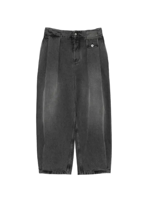 LOEWE embossed leather-patch jeans