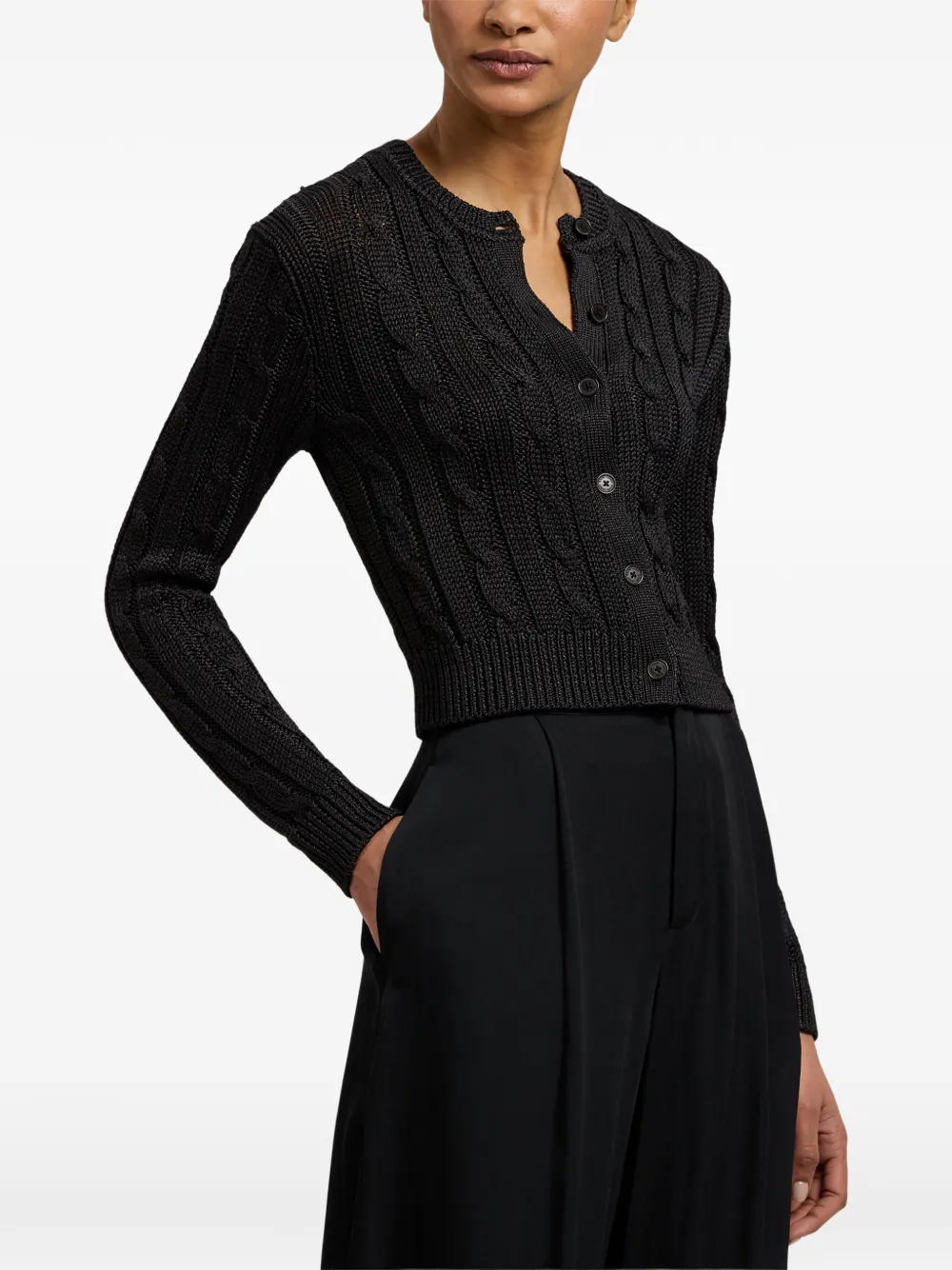 Ralph Lauren Collection Kabelgebreid vest Zwart