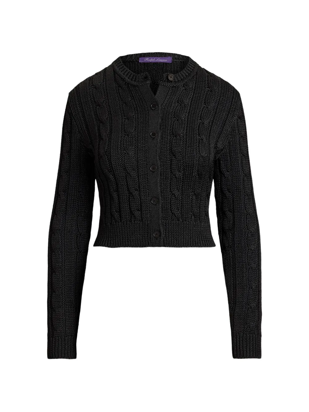 Ralph Lauren Collection Cardigan in maglia a trecce - Nero