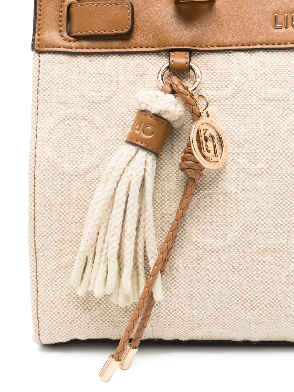 LIU JO Medium tas met bedels Beige