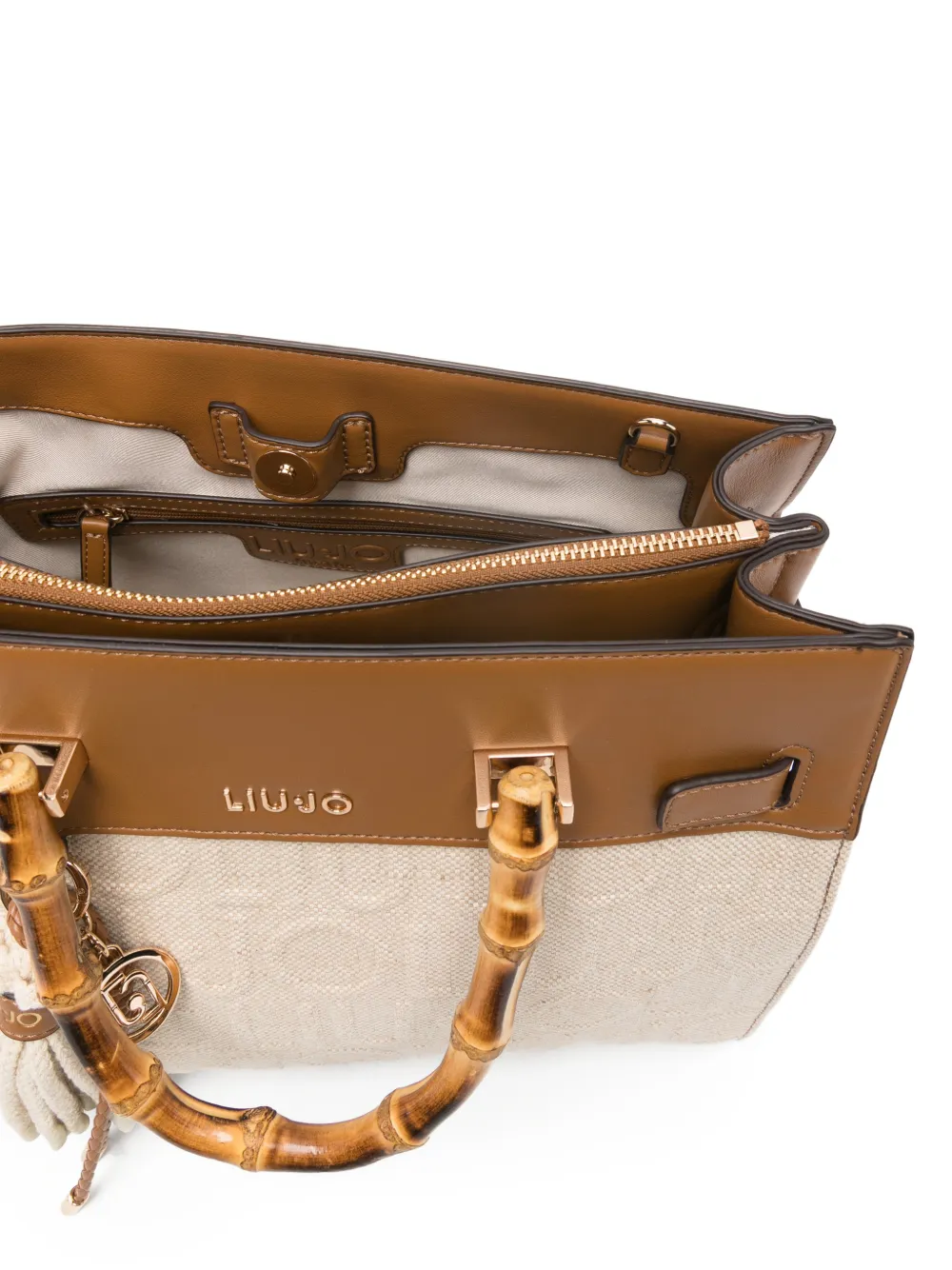 LIU JO Medium tas met bedels Beige