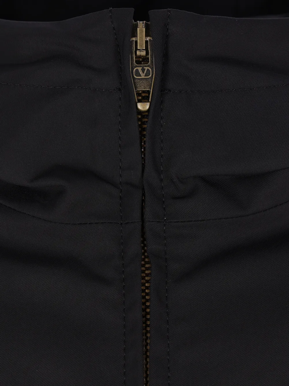  Valentino Garavani Hooded Zip Bomber Jacket - Neutrals 