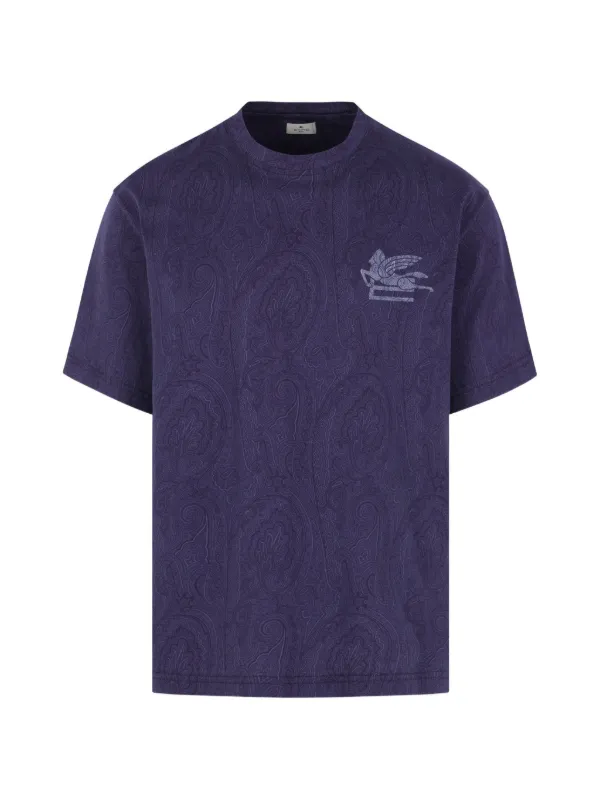 【ETRO】美品 ペイズリープリントカットソー Tシャツ 42 イタリア製 ETRO ペイズリー Tシャツ | パープル | FARFETCH JP