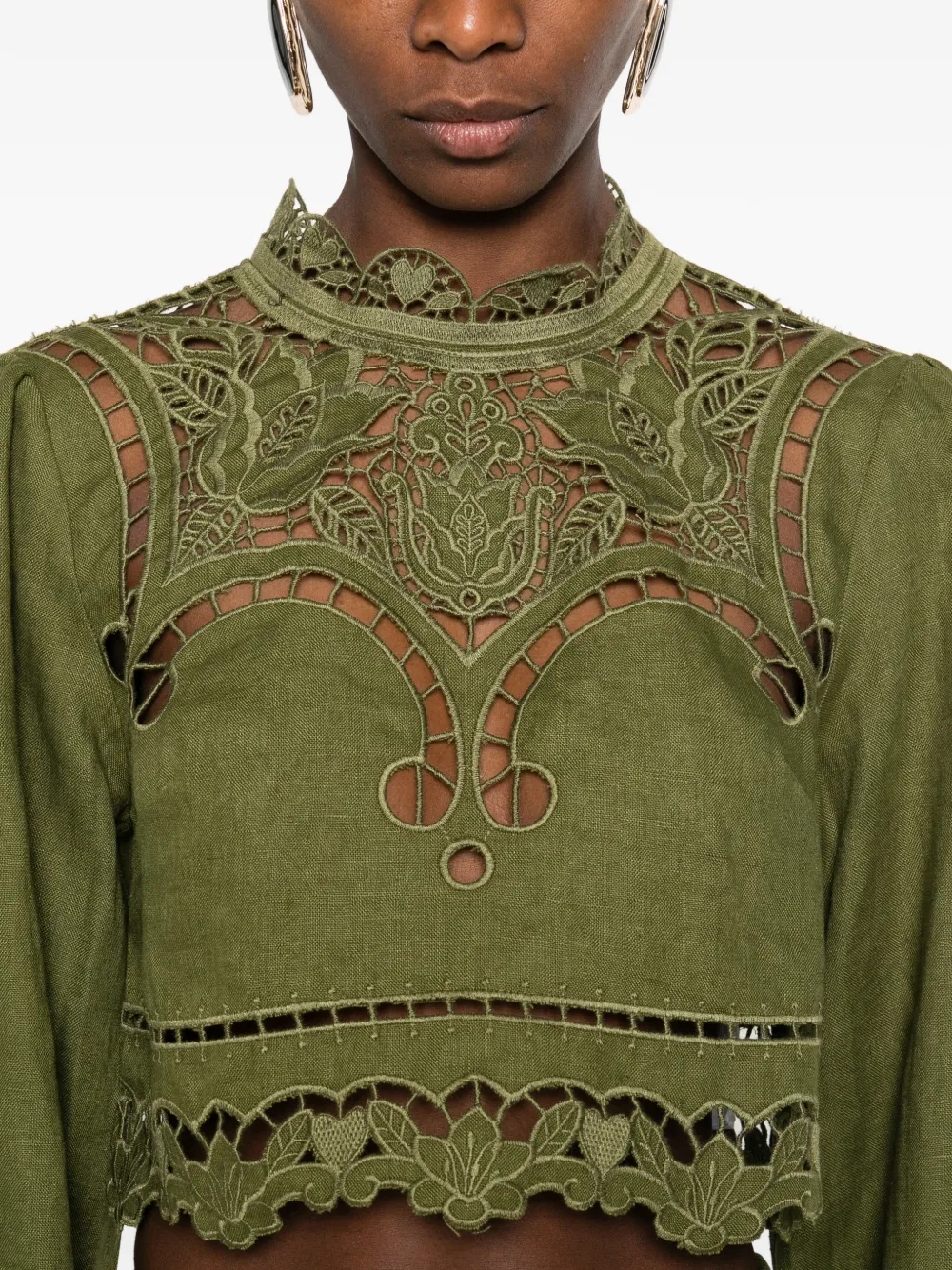 FARM Rio Shirt met uitgesneden details Groen