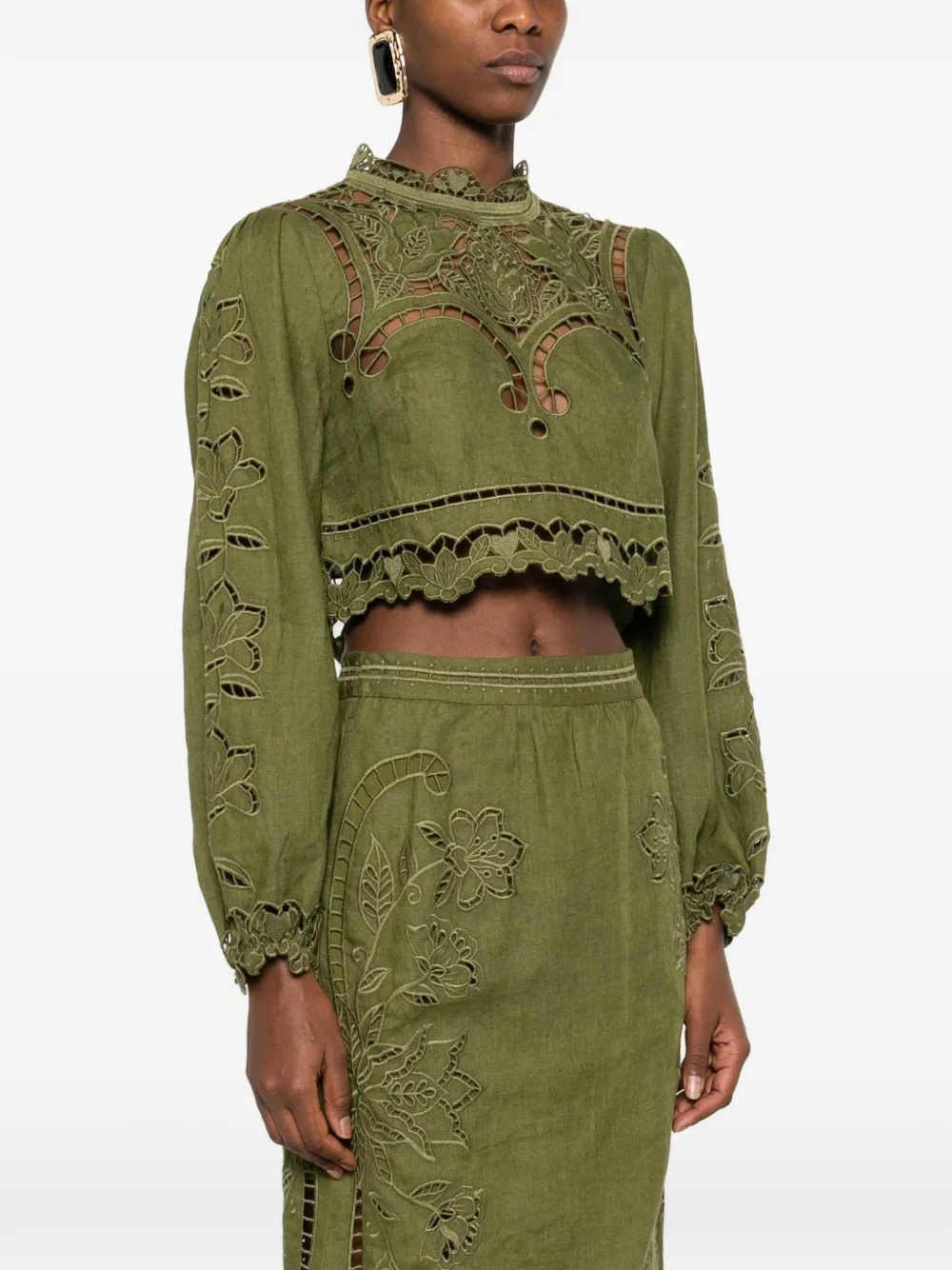 FARM Rio Shirt met uitgesneden details Groen