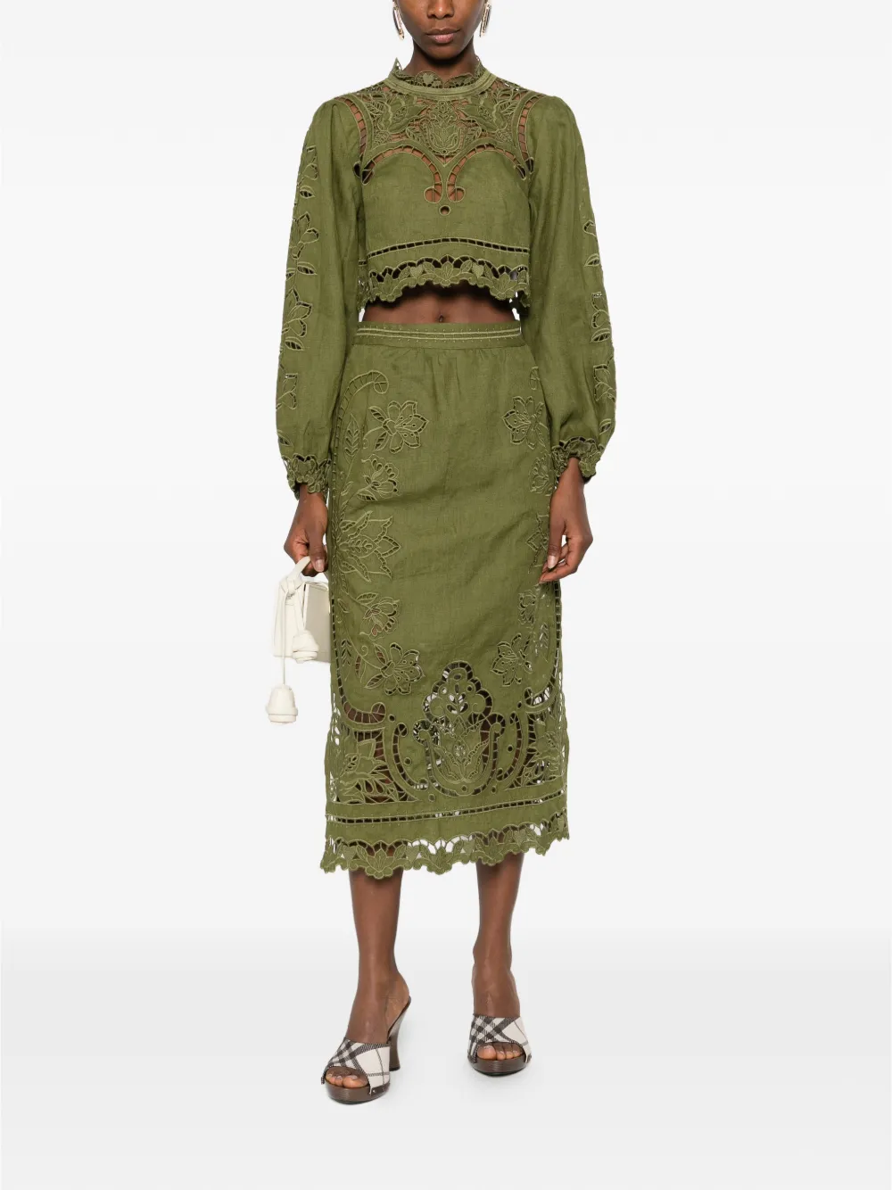 FARM Rio cut-out blouse - Groen