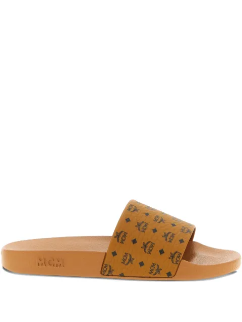 MCM monogram-logo slides