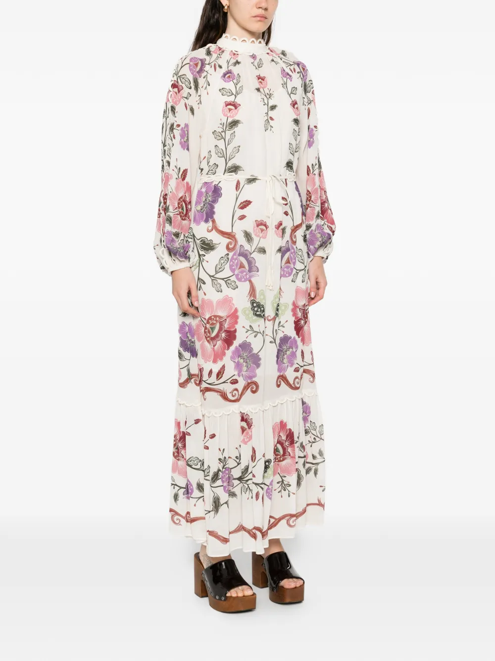 FARM Rio Maxi-jurk met bloemenprint Wit