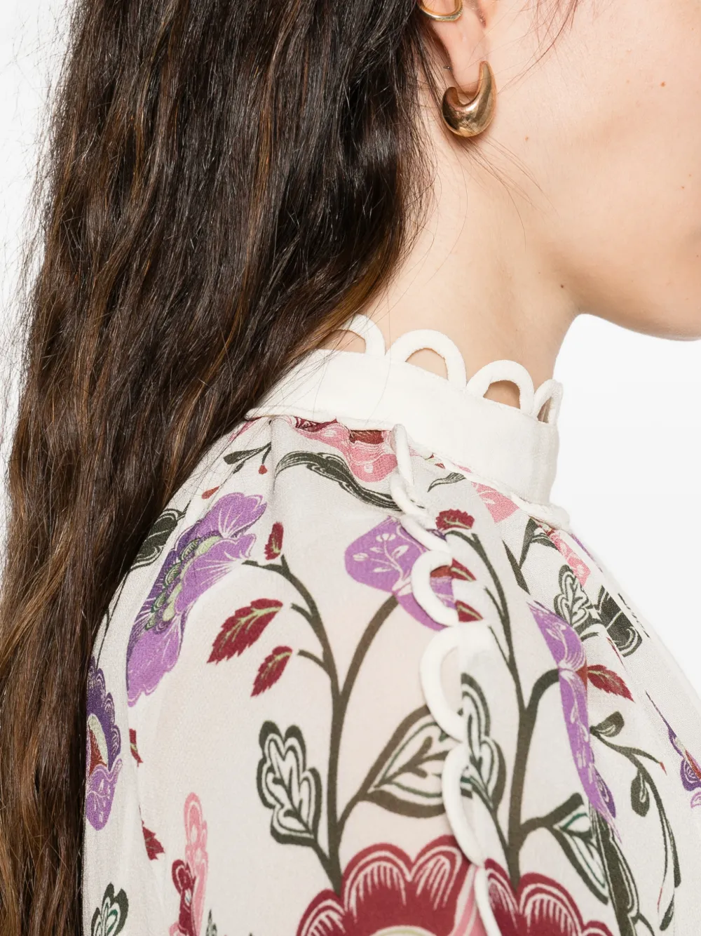 FARM Rio Maxi-jurk met bloemenprint Wit