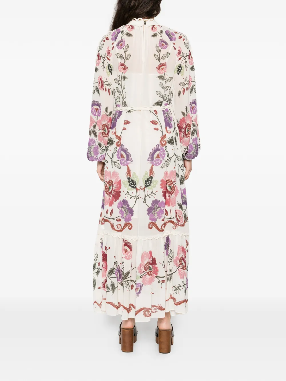 FARM Rio Maxi-jurk met bloemenprint Wit