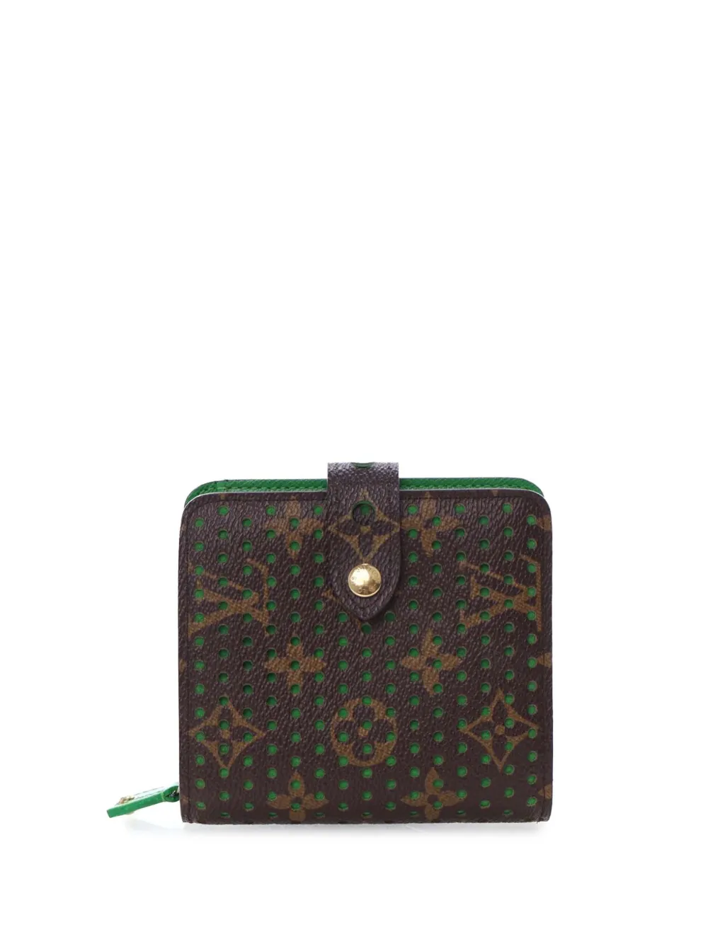 Louis Vuitton Pre-Owned 2006 Monogram Perforated Compact Zipped Wallet small wallets - Marrone