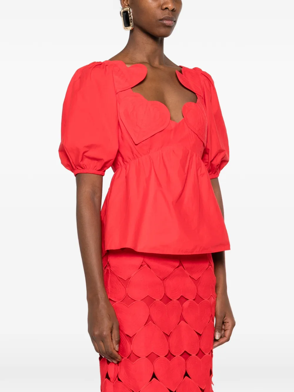 FARM Rio Blouse met pofmouwen Rood