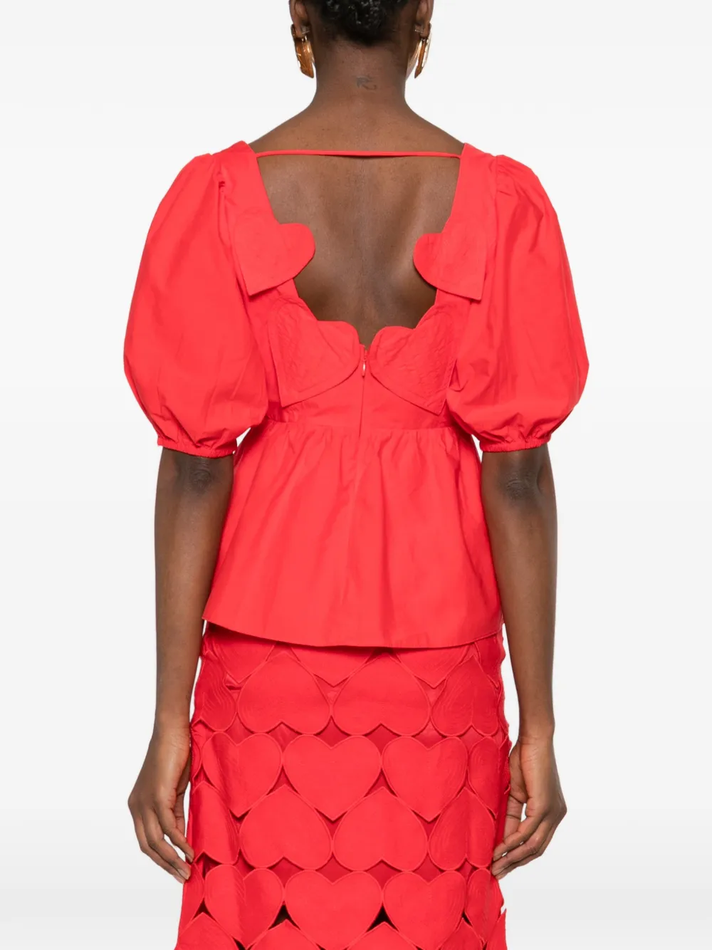 FARM Rio Blouse met pofmouwen Rood
