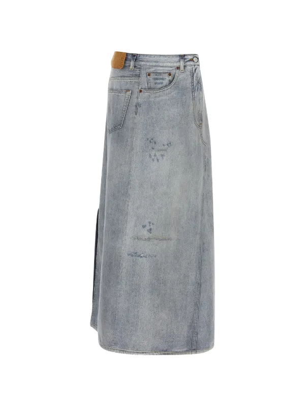 MM6 Maison Margiela Asymmetric Maxi Skirt in Blue