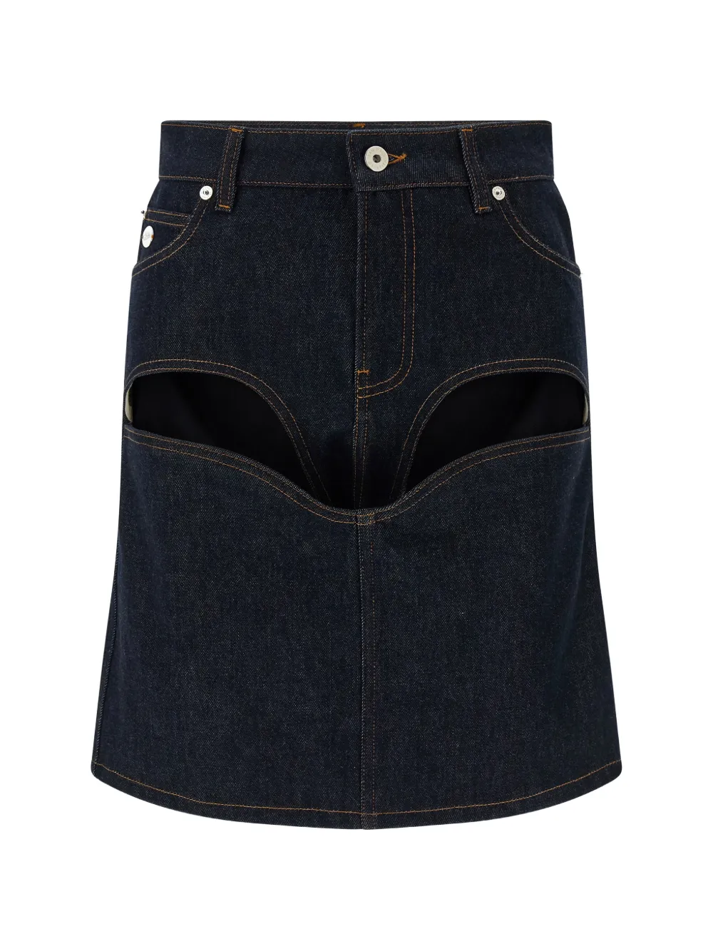 Jean Paul Gaultier cuts denim mini skirt - Blu