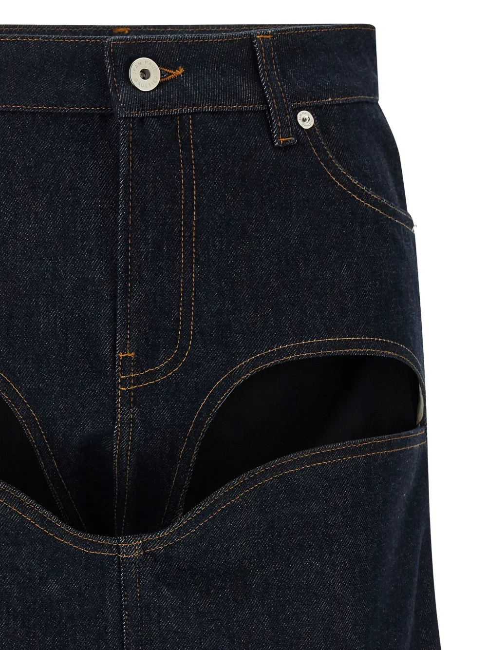 Jean Paul Gaultier Denim mini-rok met uitgesneden details Blauw