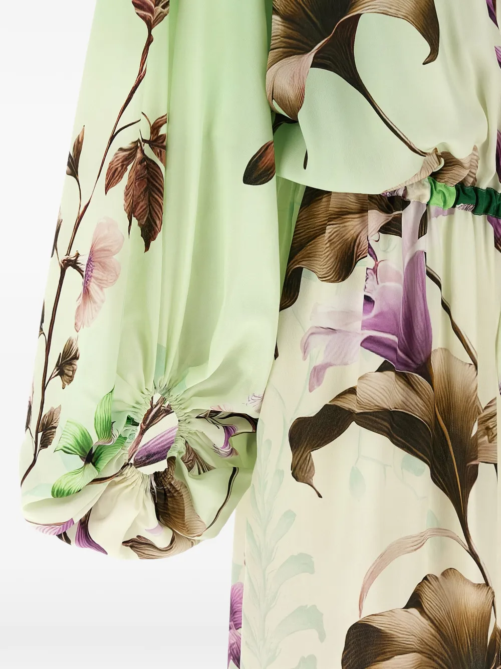 F.r.s For Restless Sleepers Cenide Ruffled Floral-print Maxi Dress - Green 