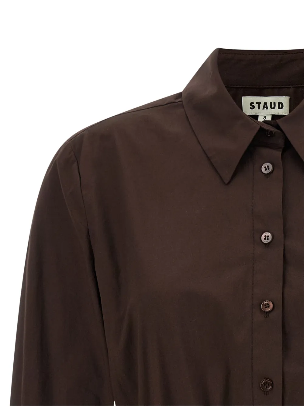 STAUD Rocco gesmockte mini-jurk Bruin