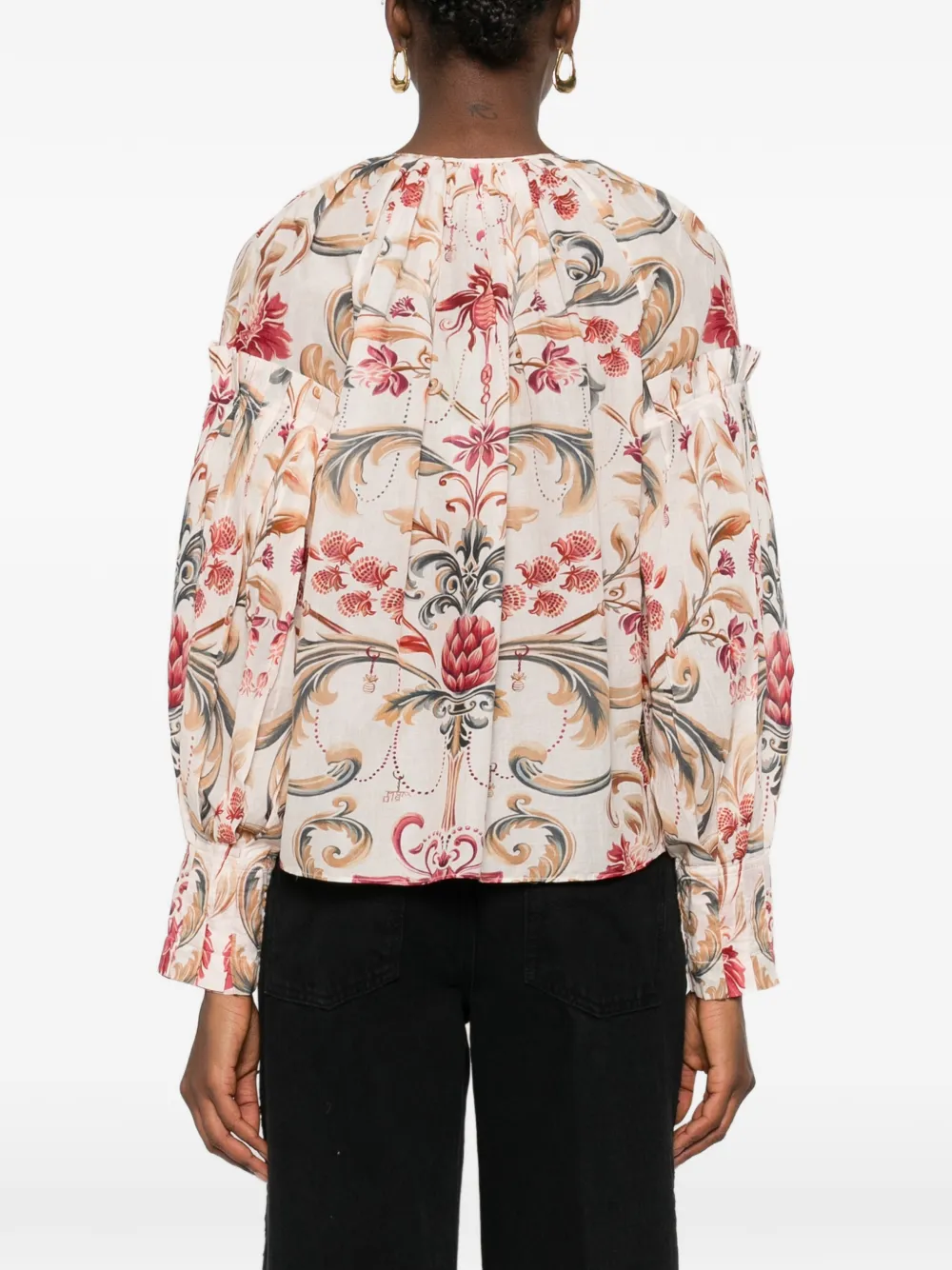 FARM Rio Shirt met bloemenprint Beige