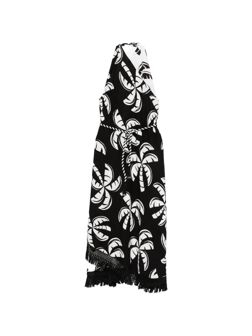 FARM Rio palm-print midi dress - Bianco