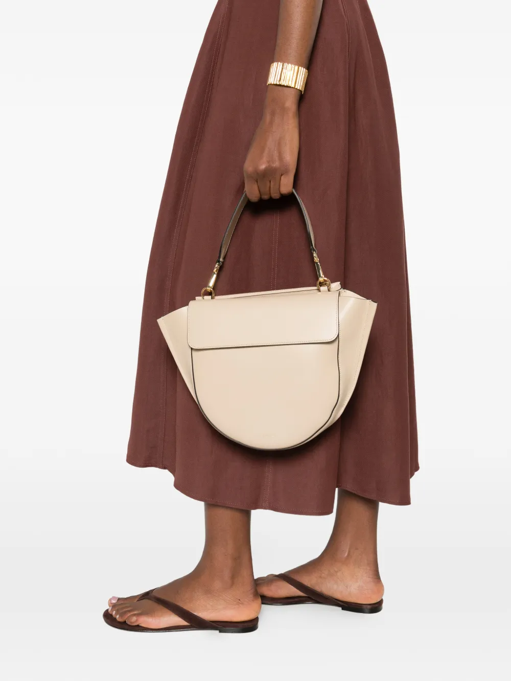 Wandler medium Hortensia flap shoulder bag - Beige