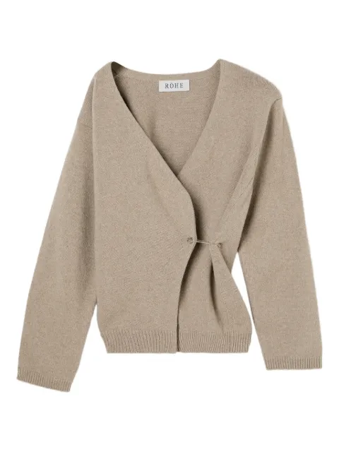 Róhe Cardigan gola V com detalhe de alfinete