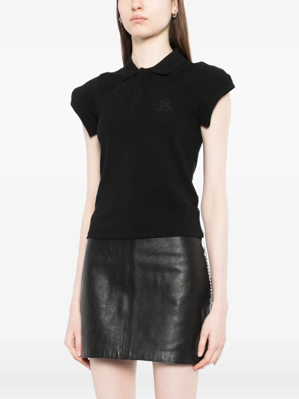 VETEMENTS Top met geborduurd logo Zwart