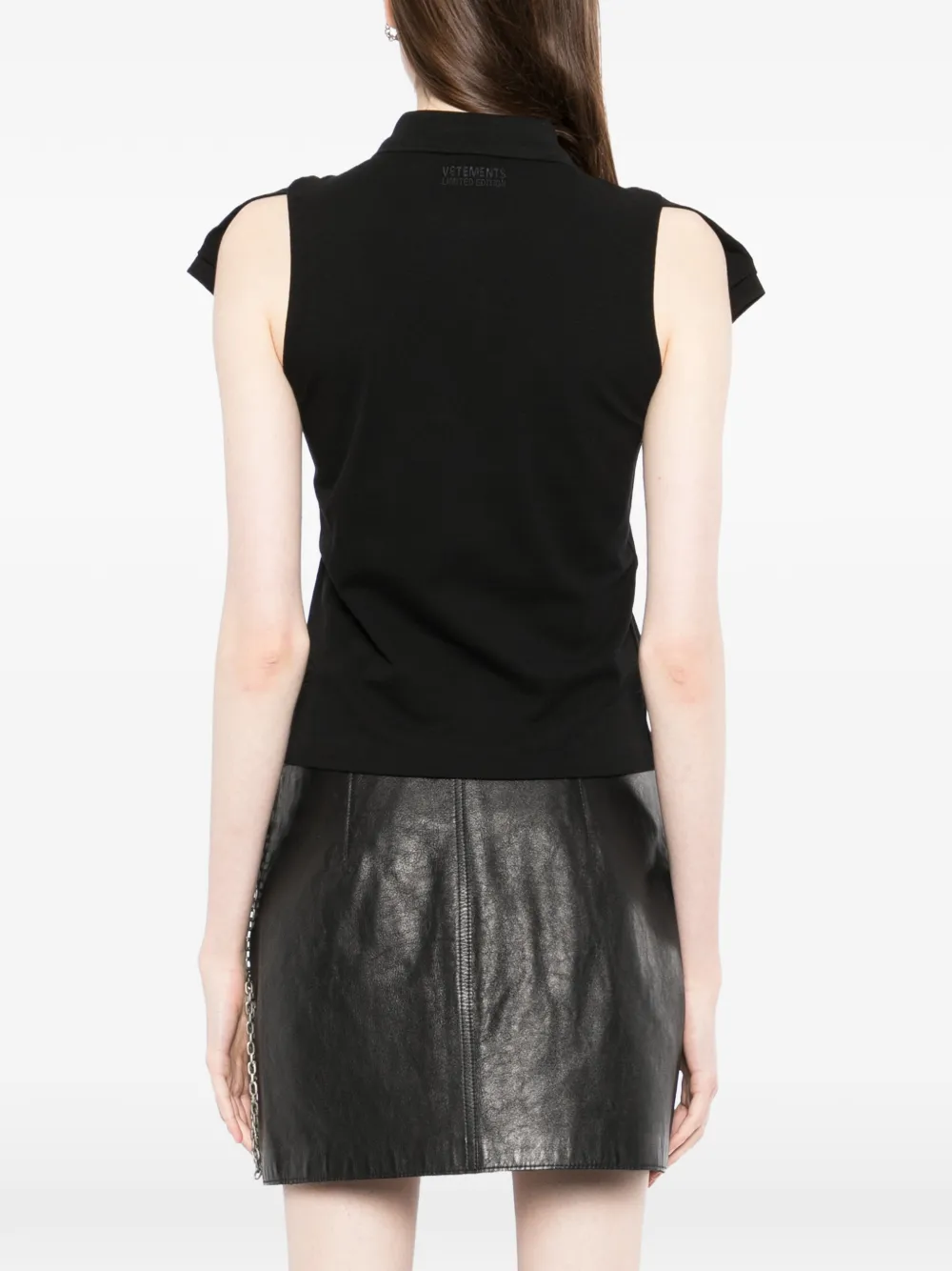 VETEMENTS Top met geborduurd logo Zwart