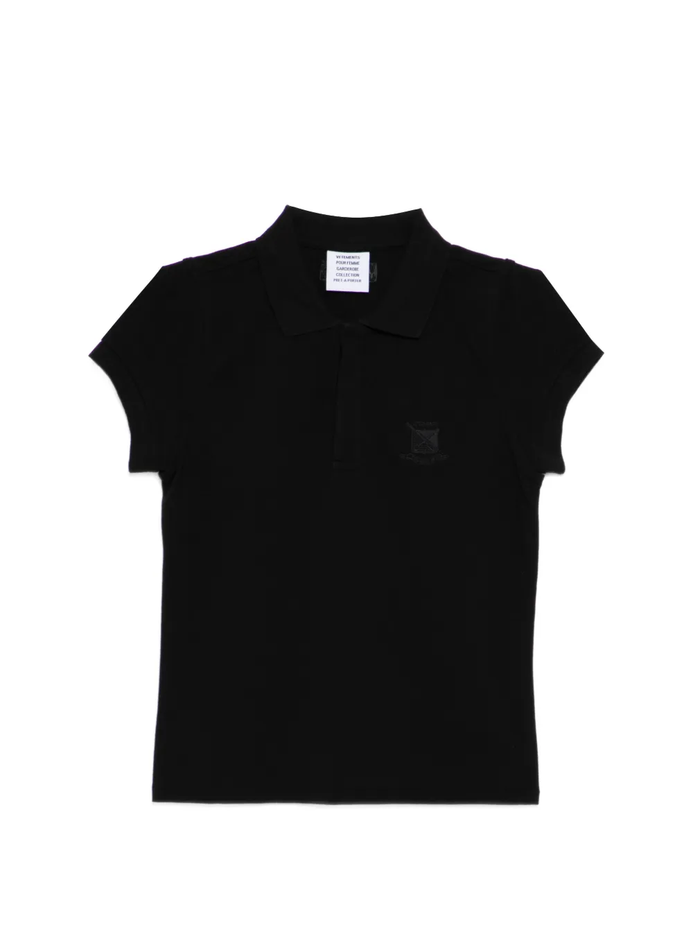 VETEMENTS logo-embroidered top - Nero