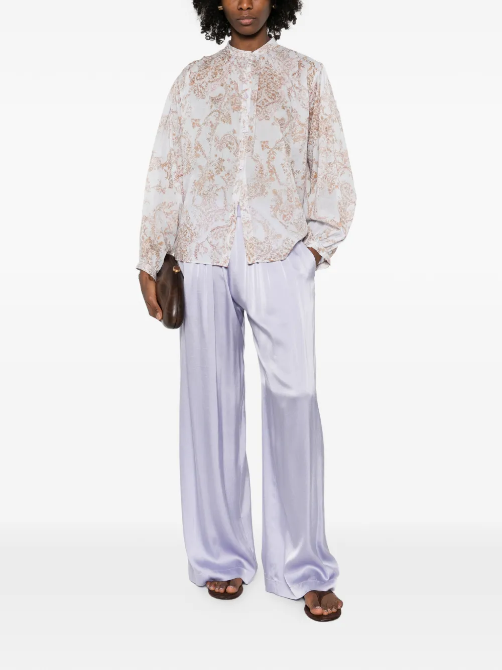 Forte Forte floral-detail long-sleeve shirt - Roze