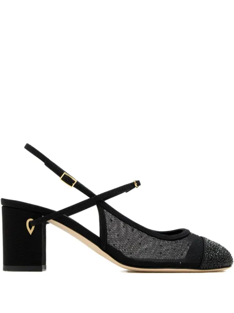 Jennifer Chamandi Mattia embellished mesh pumps