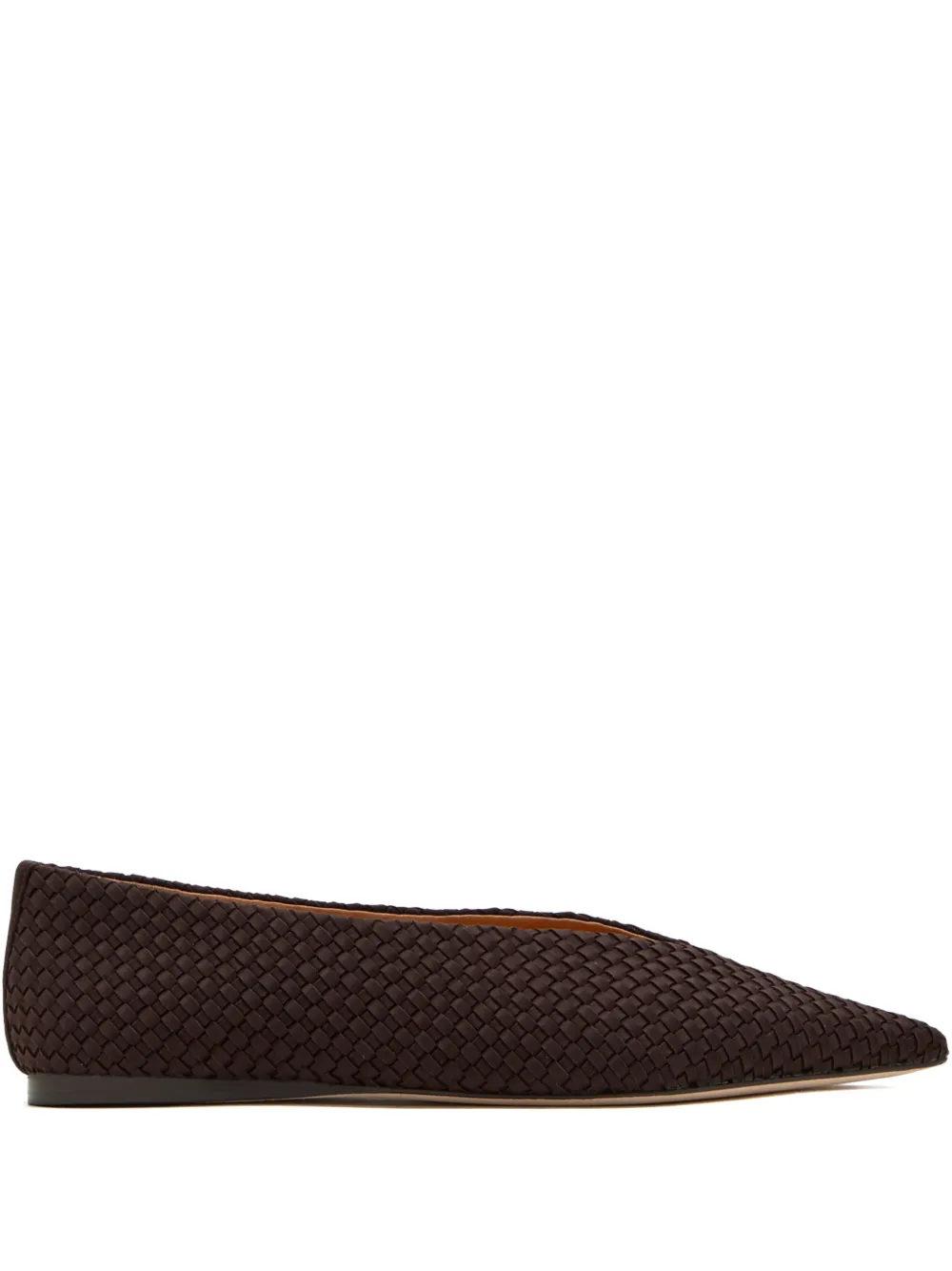 NAGHEDI Strada pointed-toe woven-design ballet flats - Braun