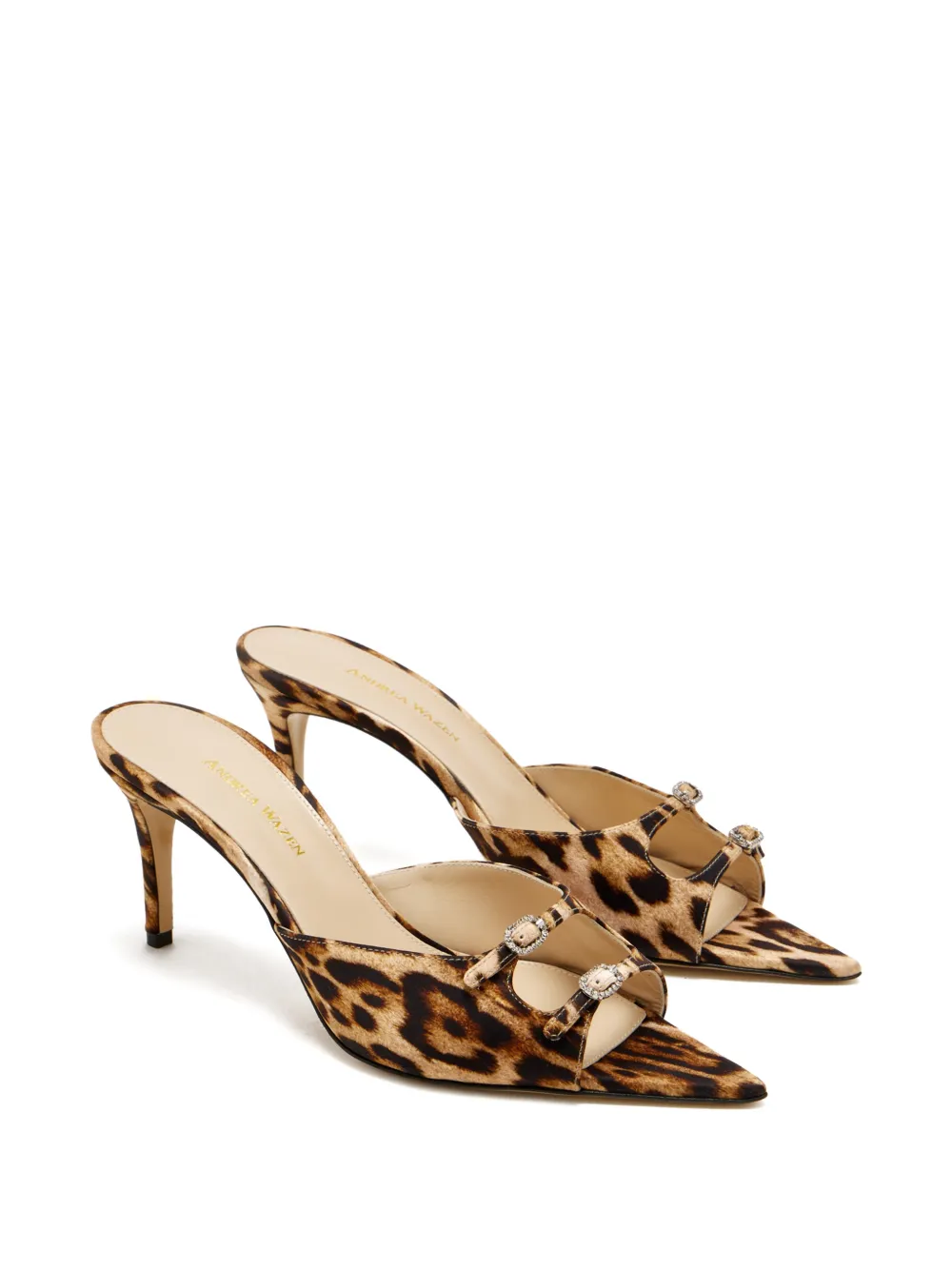 Andrea Wazen Carol sandalen met luipaardprint Bruin