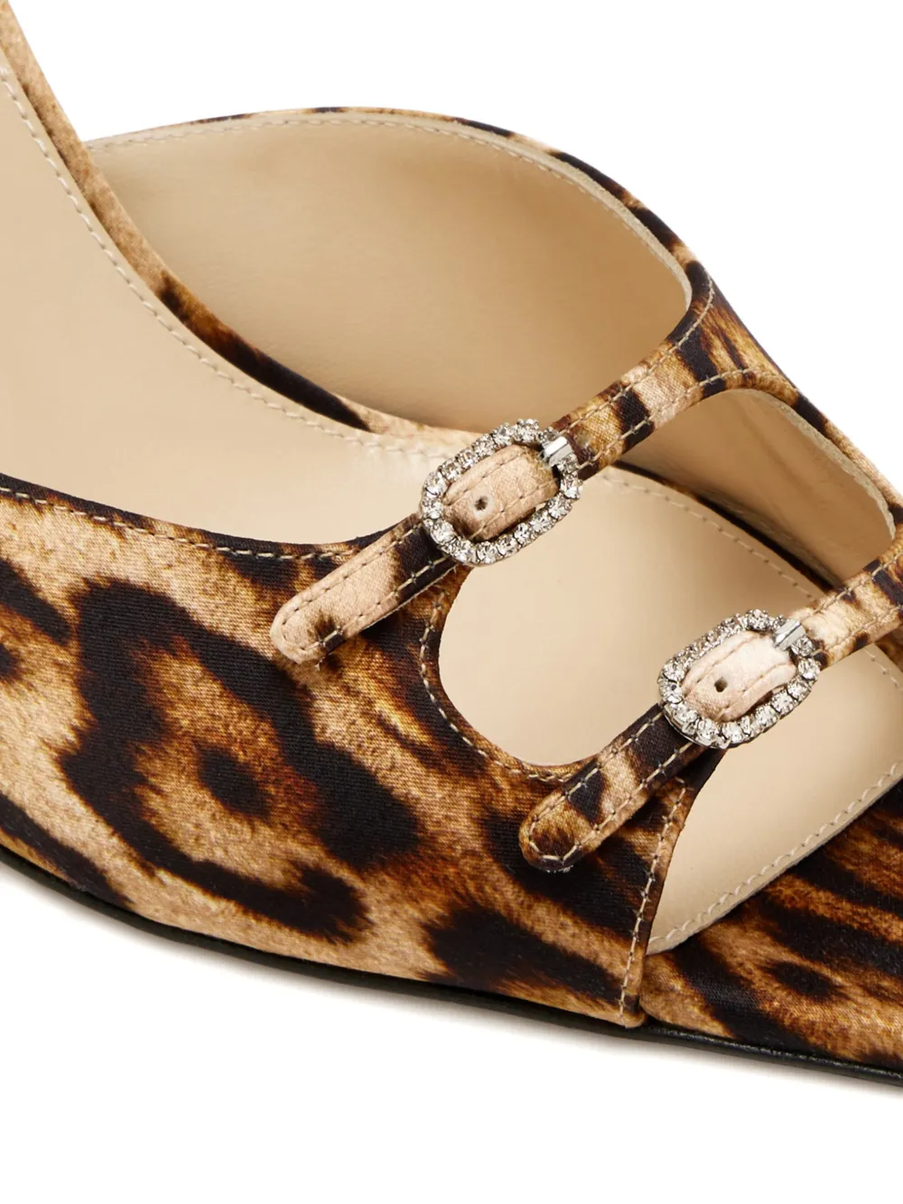 Andrea Wazen Carol sandalen met luipaardprint Bruin