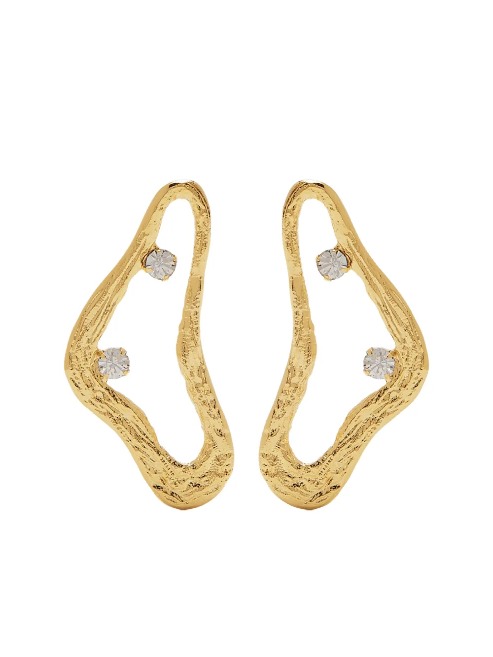 Lynyer Celestial Whispers stone-embellished textured earrings - Oro