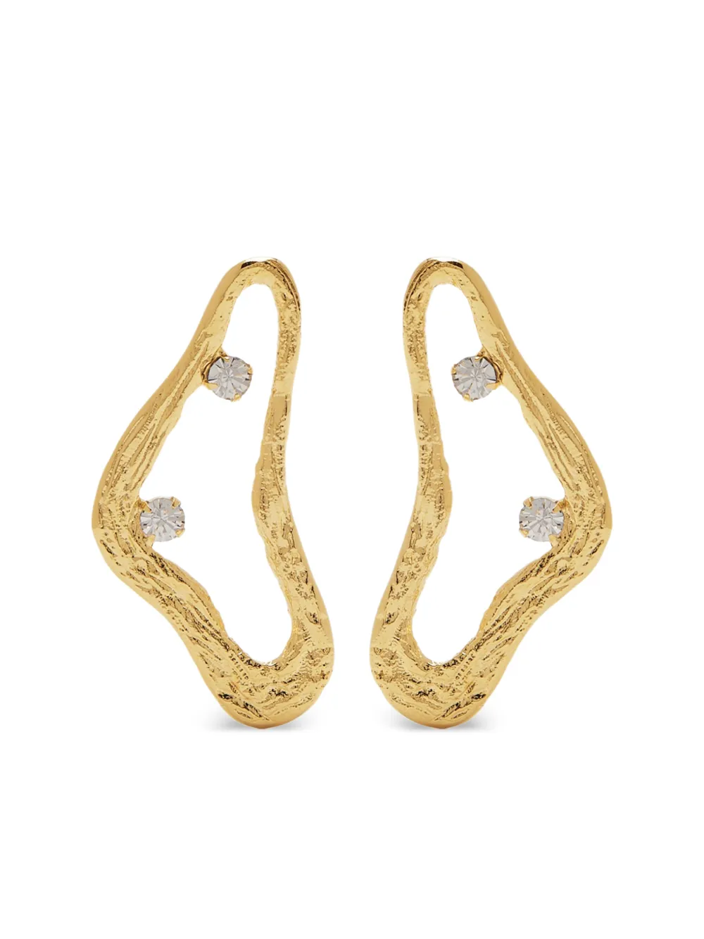 Lynyer Celestial Whispers stone-embellished textured earrings - Gold
