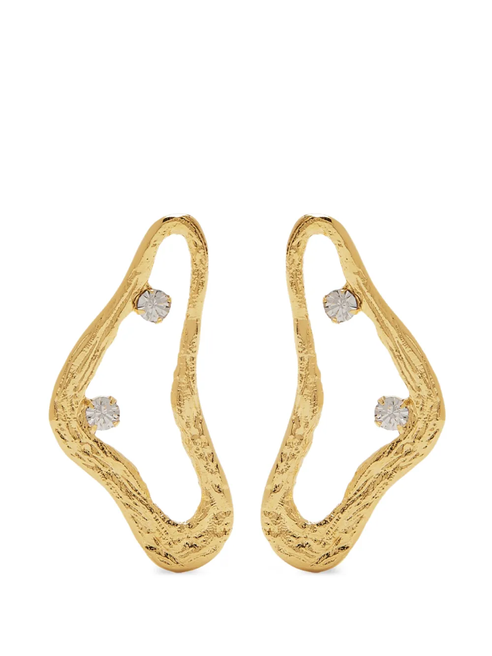Lynyer Celestial Whispers stone-embellished textured earrings - Gold
