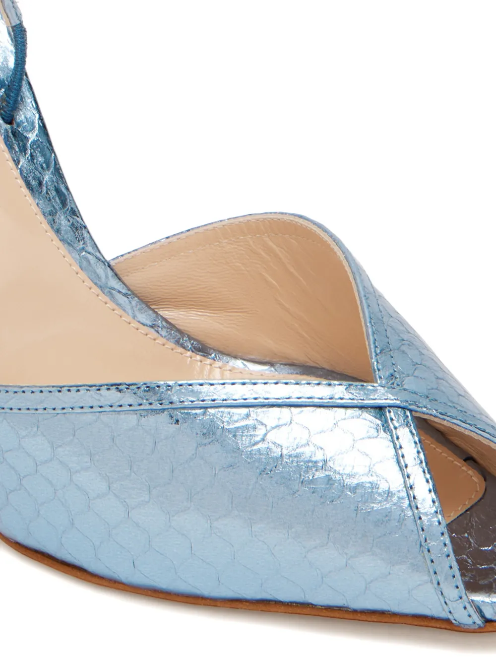 Andrea Wazen Katy slingback pumps met open neus Blauw